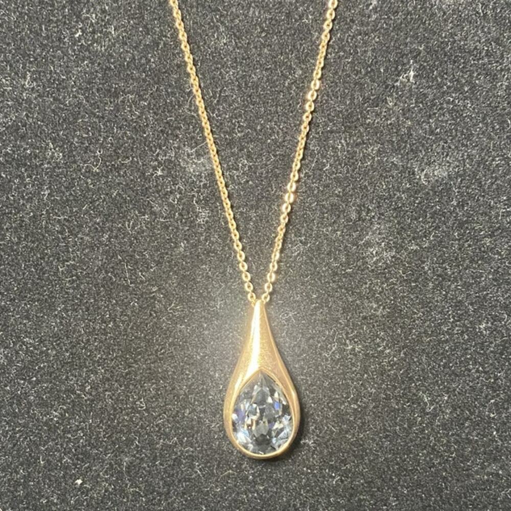 Swarovski Tear Drop Rose Gold & Black Crystal Pendant